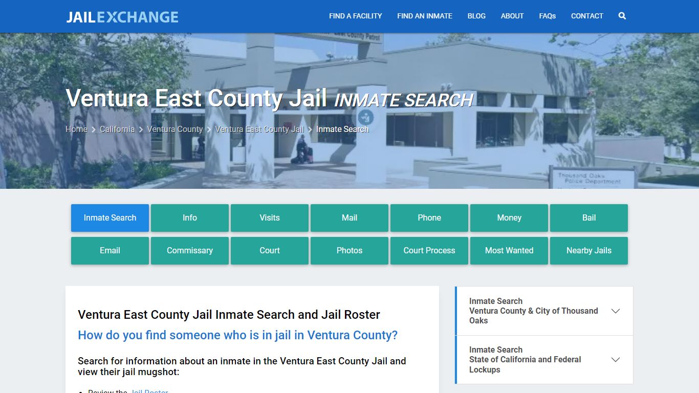 Ventura East County Jail Inmate Search - Jail Exchange